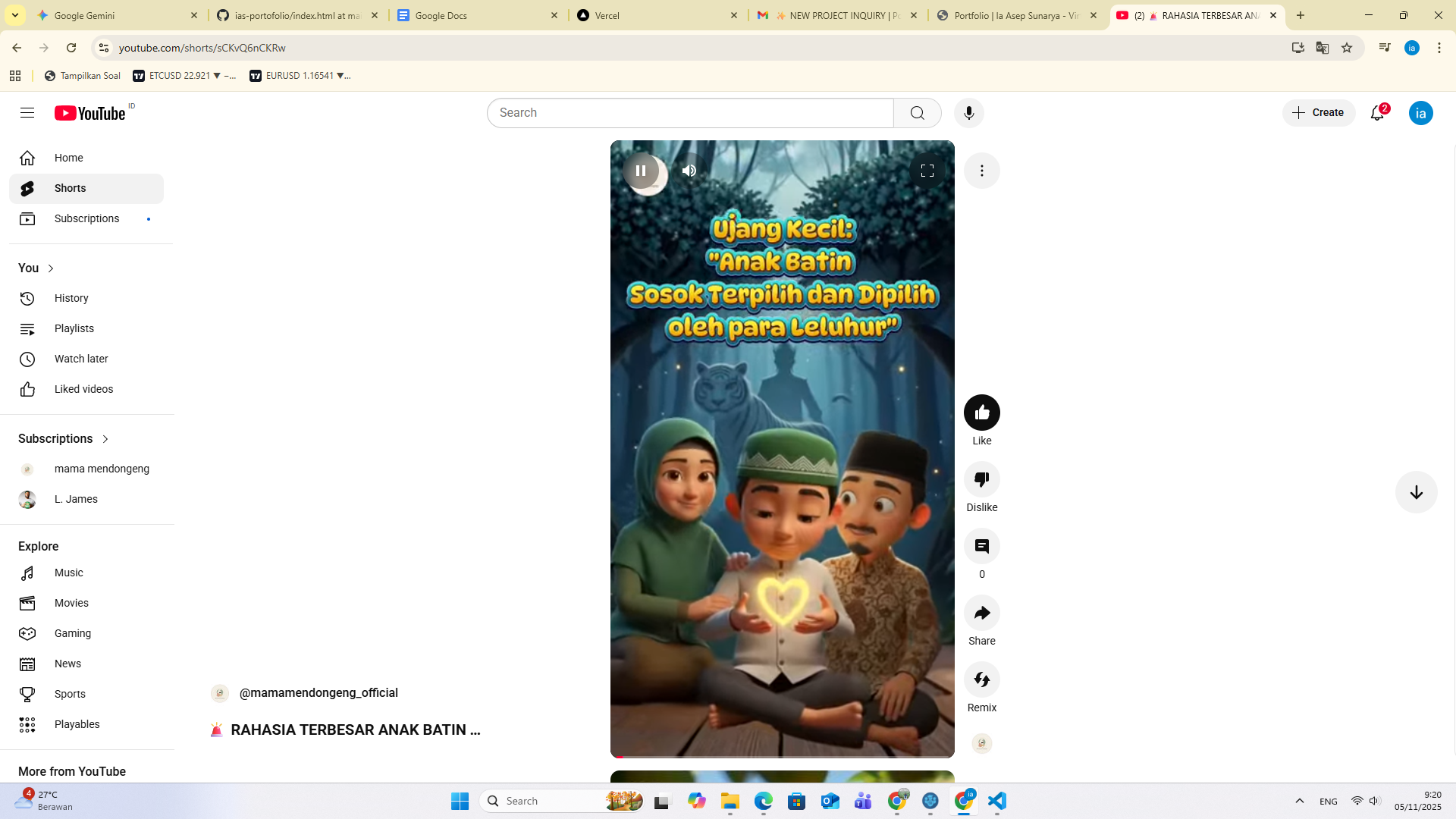 Mama Mendongeng YouTube Channel